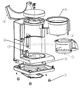 Part Location Diagram of PD13ME Mr Coffee Decanter Assembly